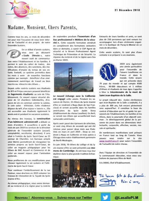 Circulaire Décembre 2018